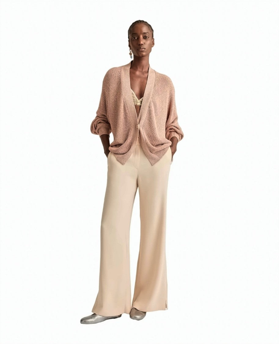 Momonì Envers Satin Tuxedo Stripe Wide-Leg Trousers