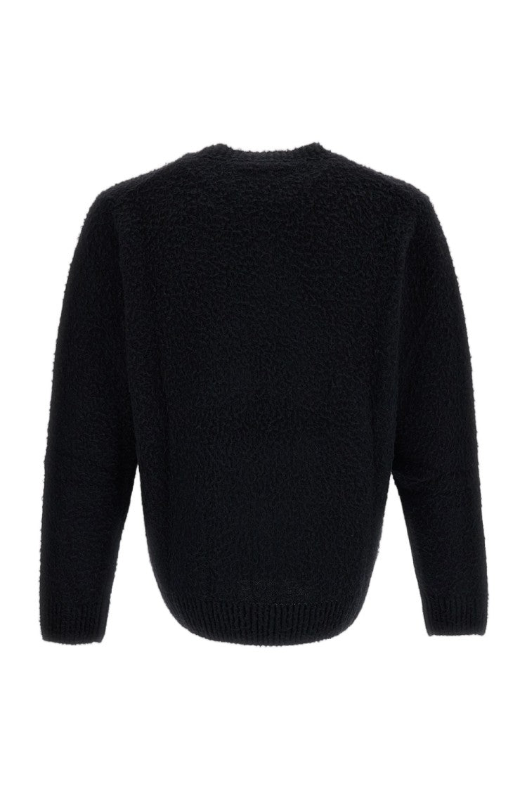 Original Vintage Black Brushed Wool-Blend Crewneck Sweater