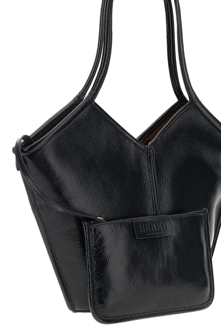 Hereu Black Leather Calella S Tote Bag