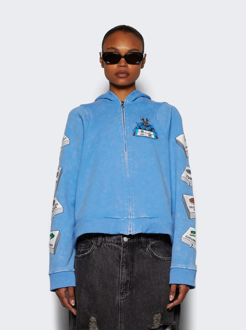 Natasha Zinko Muscle Zip-Up Hoodie - Blue