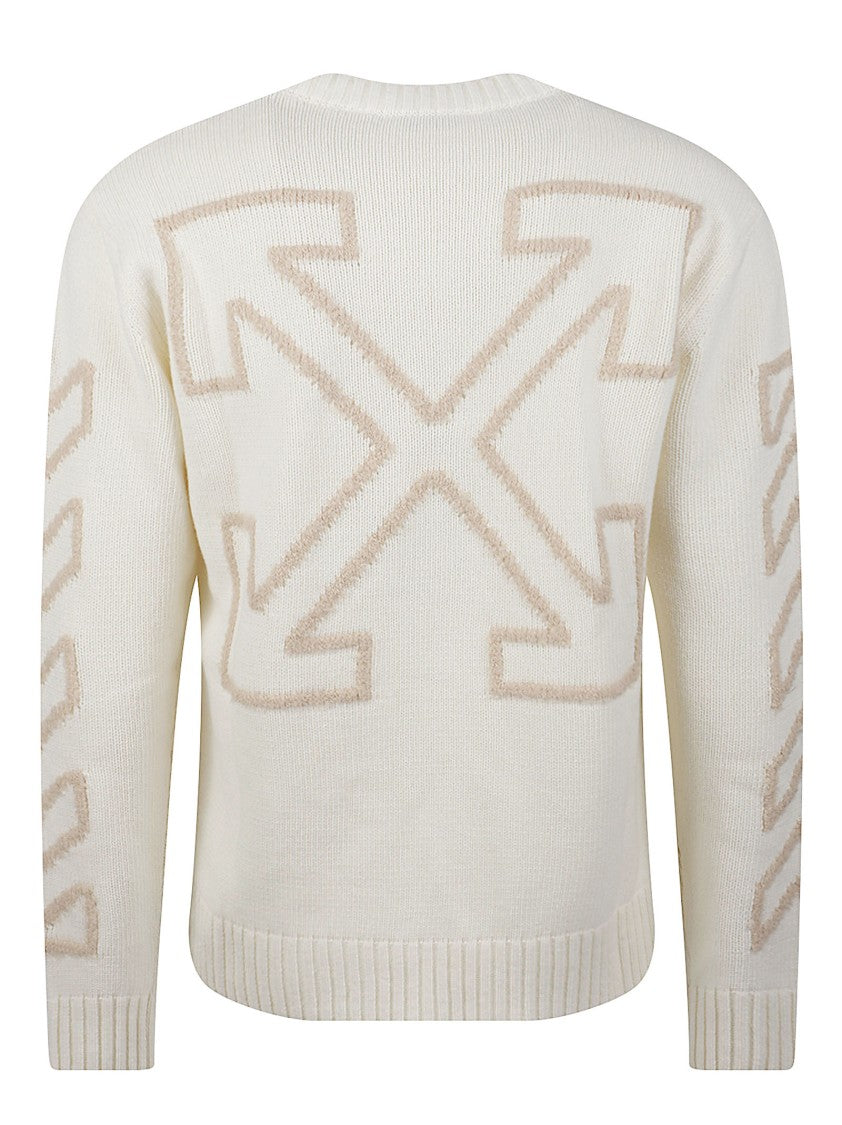 Off-White Diagonal Arrow Fuzzy Wool-Blend Sweater