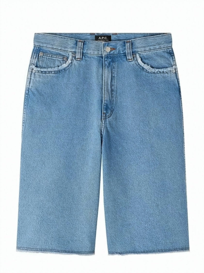 A.P.C. Light Blue Denim Shorts With Classic Five-Pocket Design