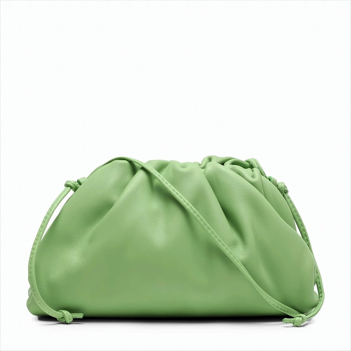 Bottega Veneta Gathered Mini Pouch In Smooth Calfskin Leather
