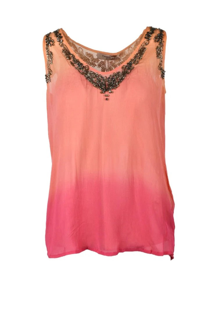Twin-Set Orange/Pink Fluid Viscose Top