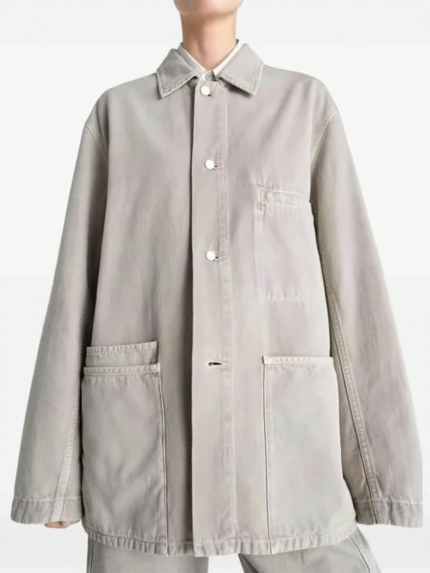 Lemaire Beige Washed Cotton Patch Pocket Jacket