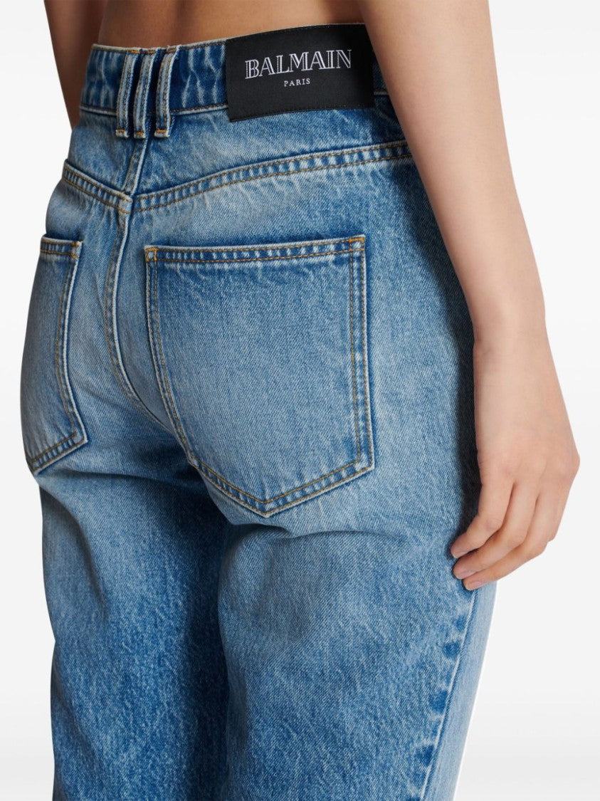 Balmain Flared Denim Trousers