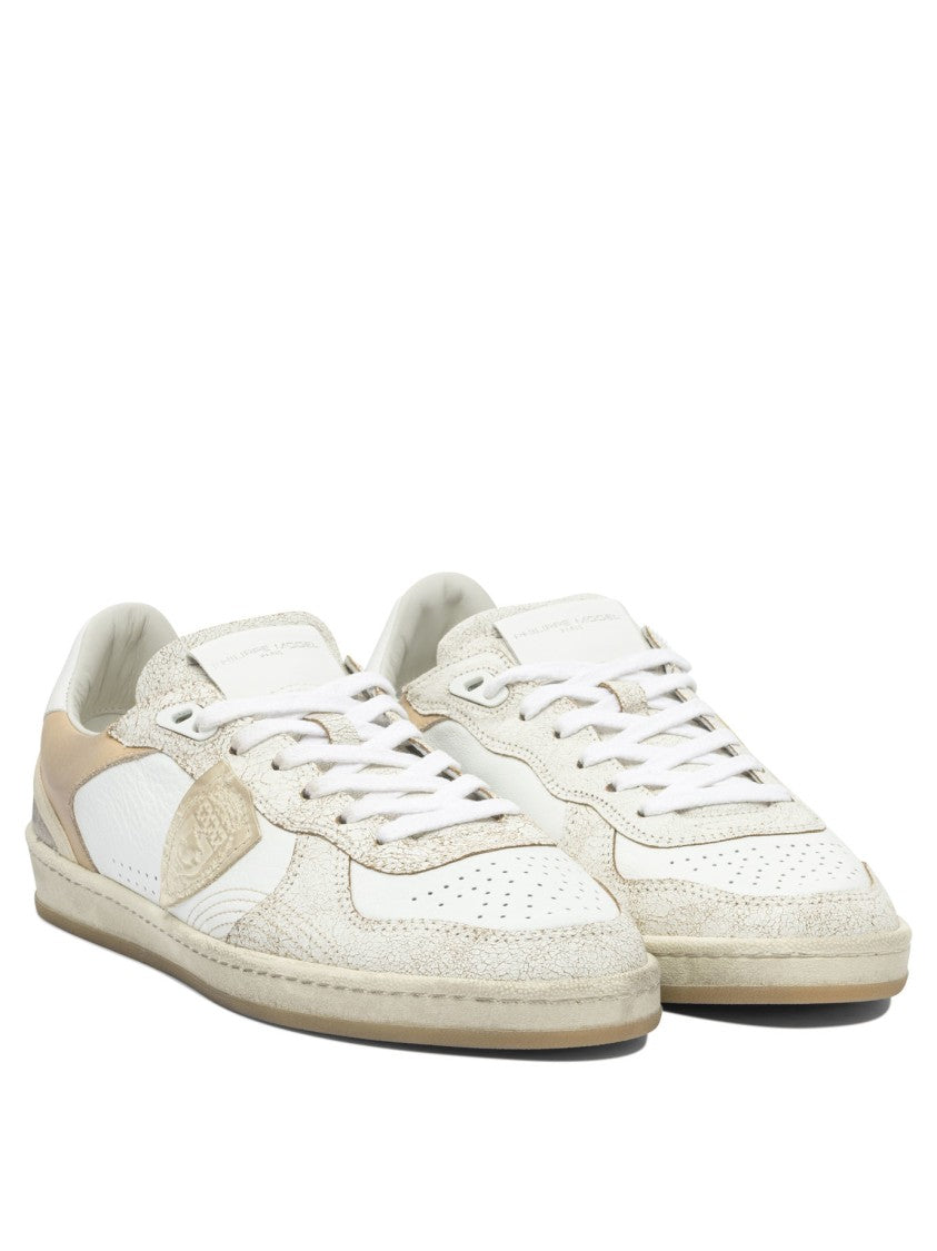 Philippe Model Paris Low-Top Sneakers With Textured Leather Panels