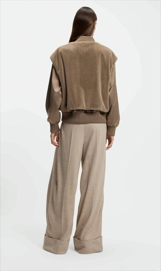 Boss Mandarin Collar Jacket With Textured Front