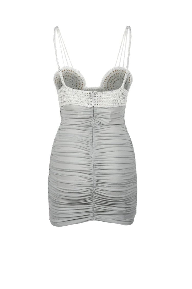 Magda Butrym Women's Lycra Stretch Dress - Grey/Beige