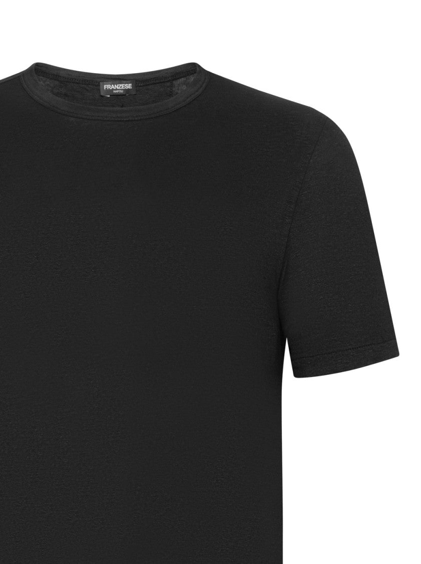 Franzese Collection Black Handmade Irish Linen T-Shirt
