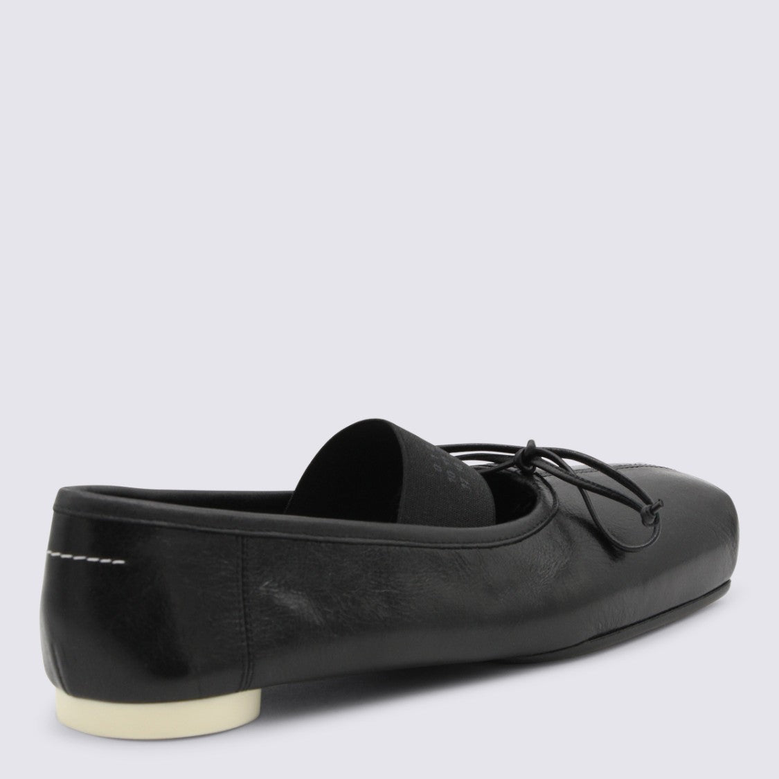 Mm6 By Maison Margiela Black Leather Flats