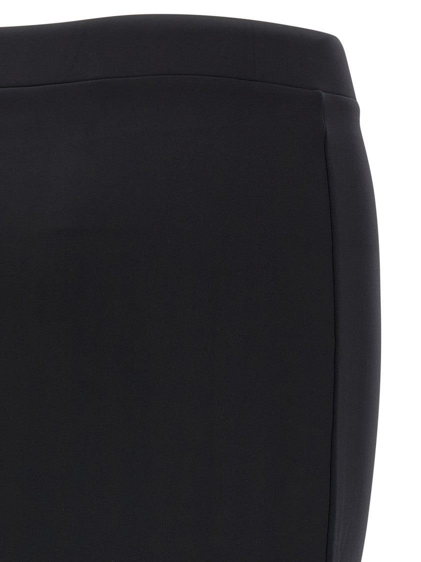 Off-White Fitted Midi Skirt In Stretch Technical Fabric With Front Logo Detail
