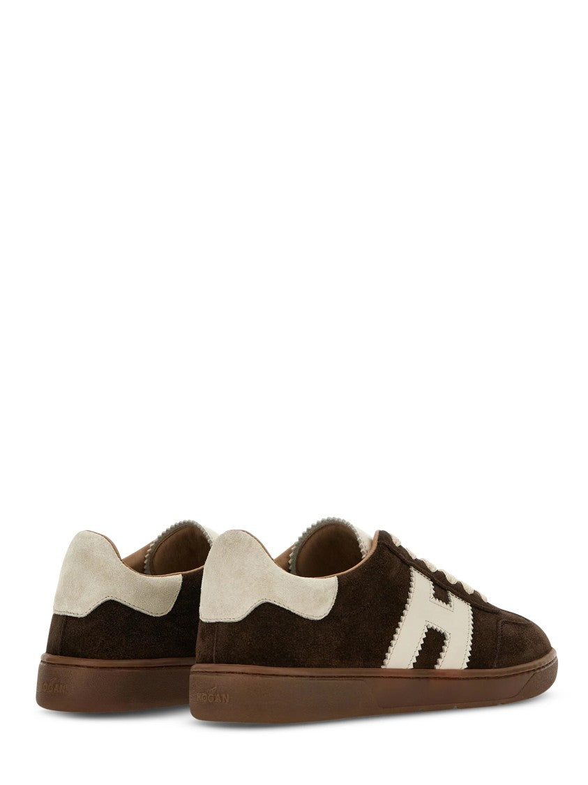 Hogan Soft Suede Low-Top Sneakers With Contrasting Details