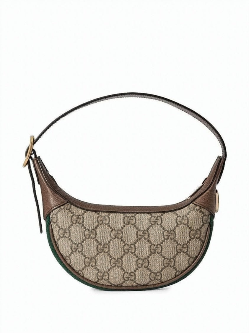 Gucci Crescent-Shaped Mini Bag With Signature Monogram And Gold-Tone Accents