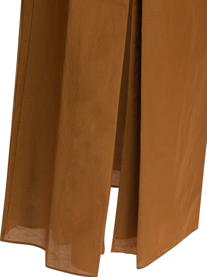 Loulou De Saison Long Gathered Skirt In Soft Cotton-Silk Blend