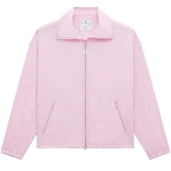 Courrèges Light Pink Zip-Up Jacket With Classic Collar And Minimalist Design