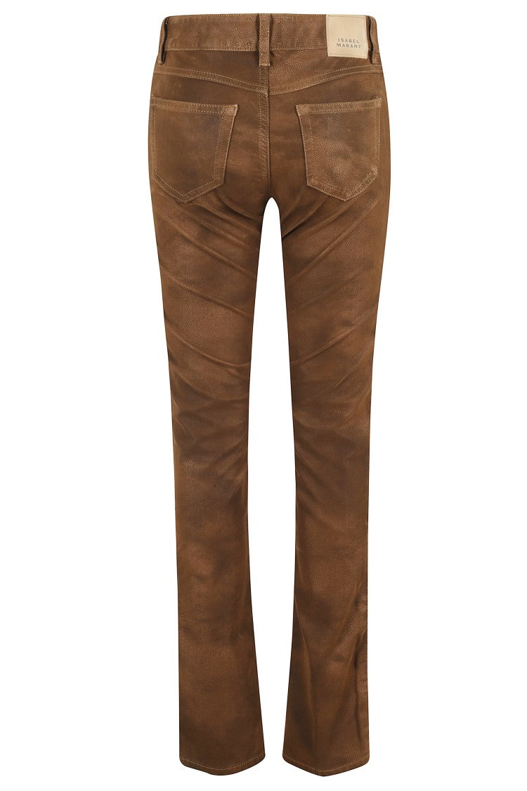 Isabel Marant Étoile Tobacco Straight-Leg Pants With Distressed Texture