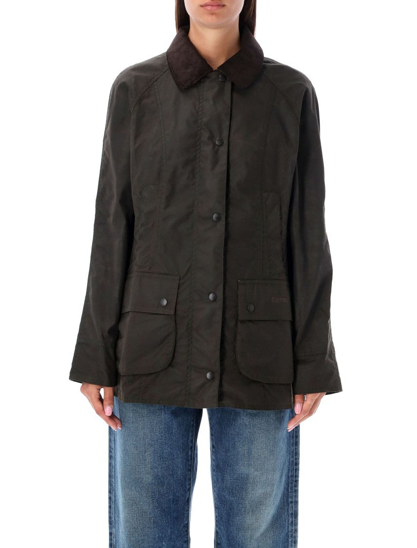 Barbour Beadnell Waxed Cotton Heritage Jacket With Velvet Collar