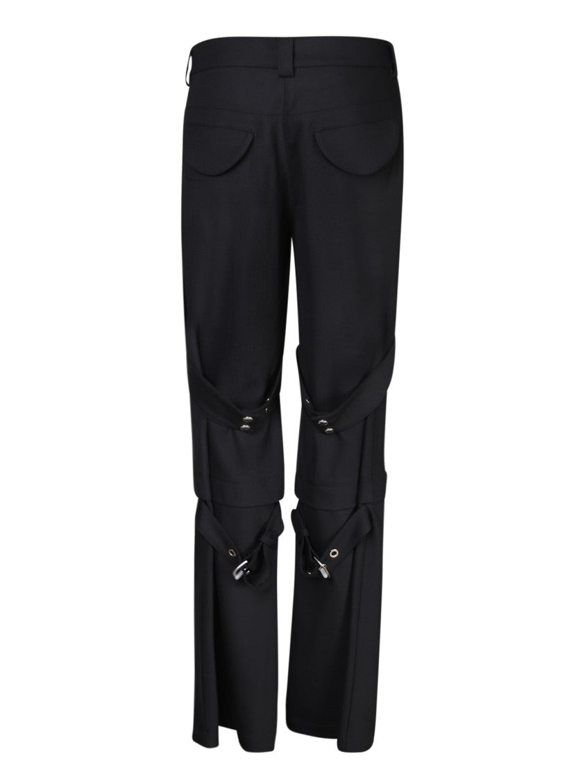 Off-White Black Wool-Blend Trousers