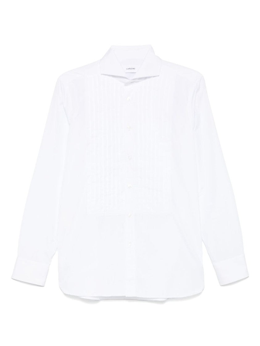 Lardini White Cotton Shirt With Structured Collar