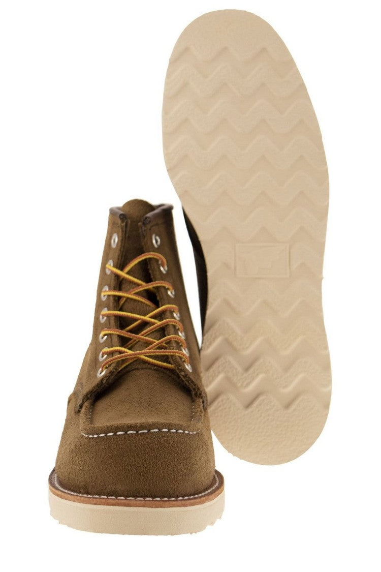 Red Wing Brown Suede Moc Toe Flat Shoes