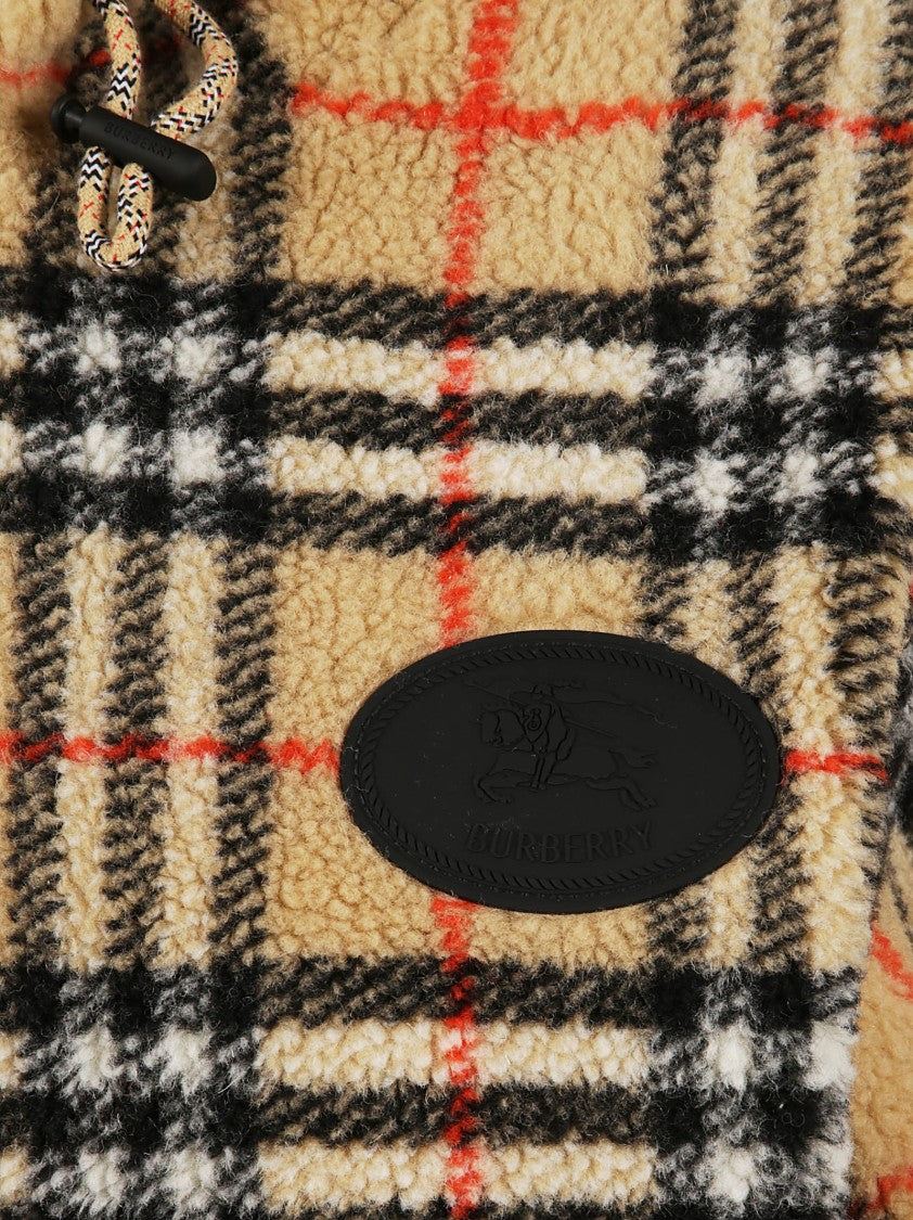 Burberry Cropped Checkered Jacket With Adjustable Hood