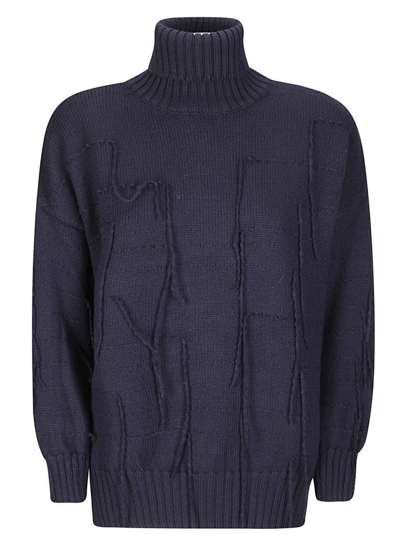 Archiviob Fringed Merino Wool Sweater With Playful Detailing
