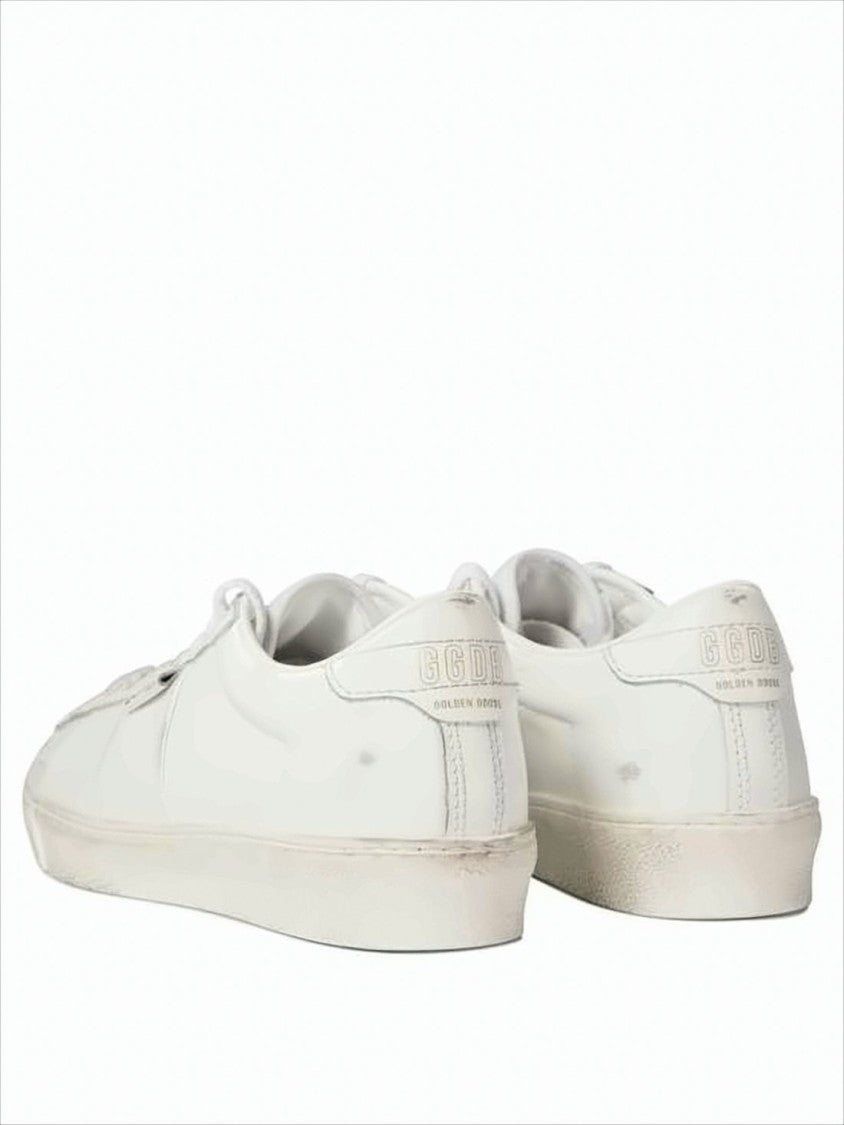 Golden Goose Low-Top Sneakers With Distressed Leather Finish And Gold Accents
