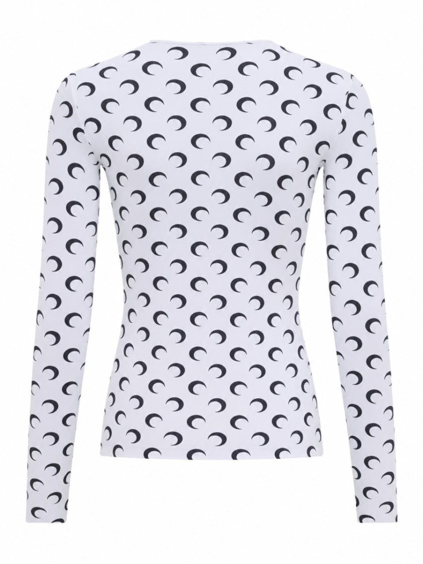 Marine Serre Neutrals Repeating Crescent Moon Top