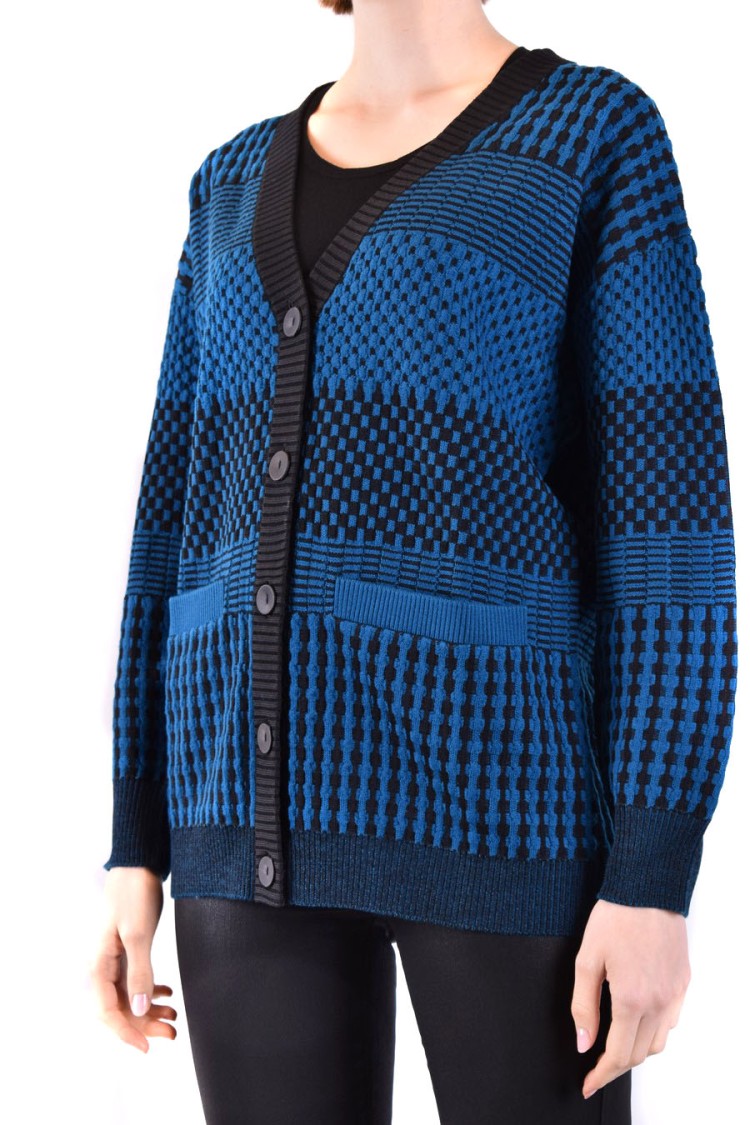 Diane Von Furstenberg Textured Knit Cardigan With Button Closure And Front Pockets