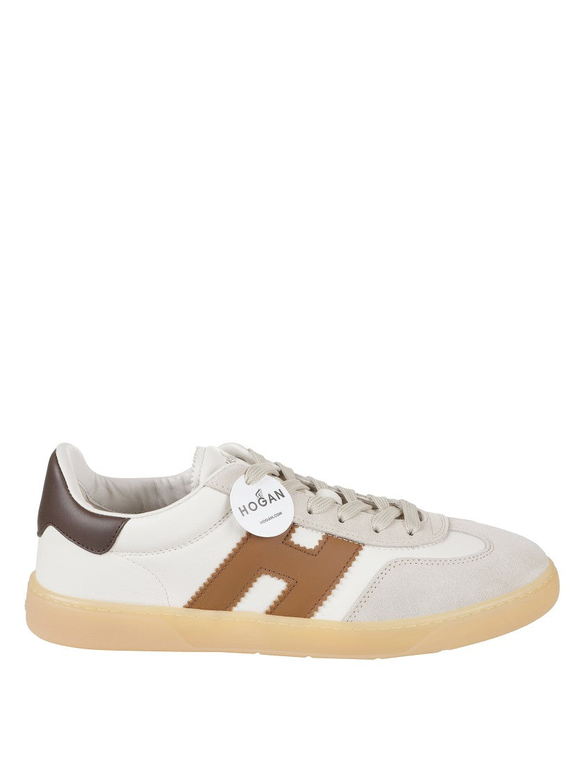 Hogan Light Beige Sneakers With Smooth And Suede Textures