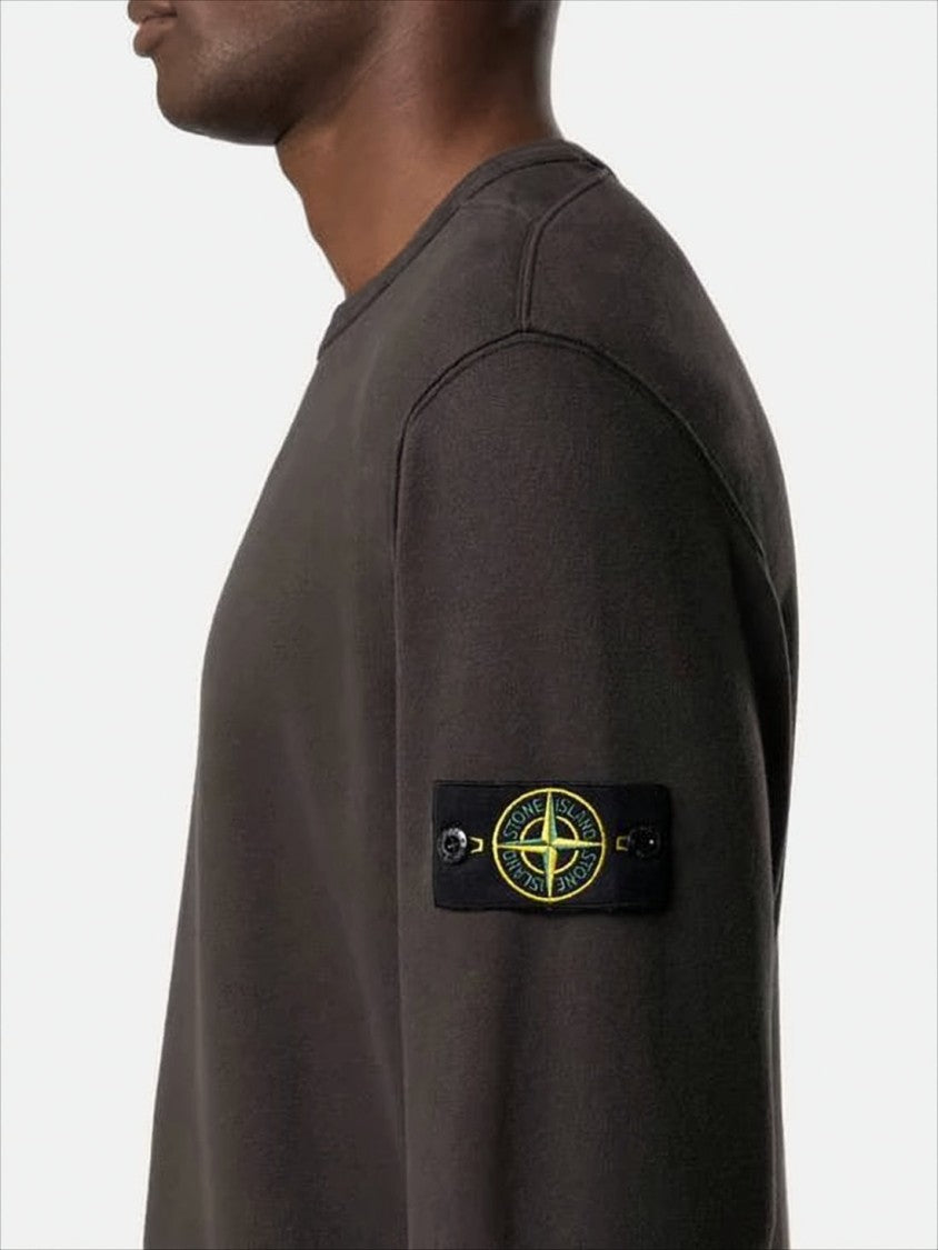 Stone Island Long-Sleeve Black Sweatshirt With Design And Patch Logo