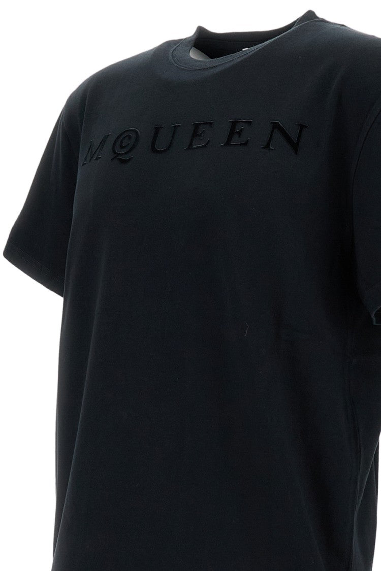 Alexander Mcqueen Cotton Crew-Neck T-Shirt With Subtle Tonal Logo