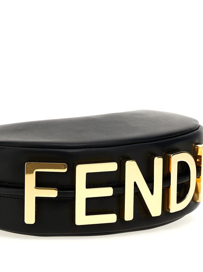 Fendi Crescent Mini Handbag With Gold-Toned Metal Accents