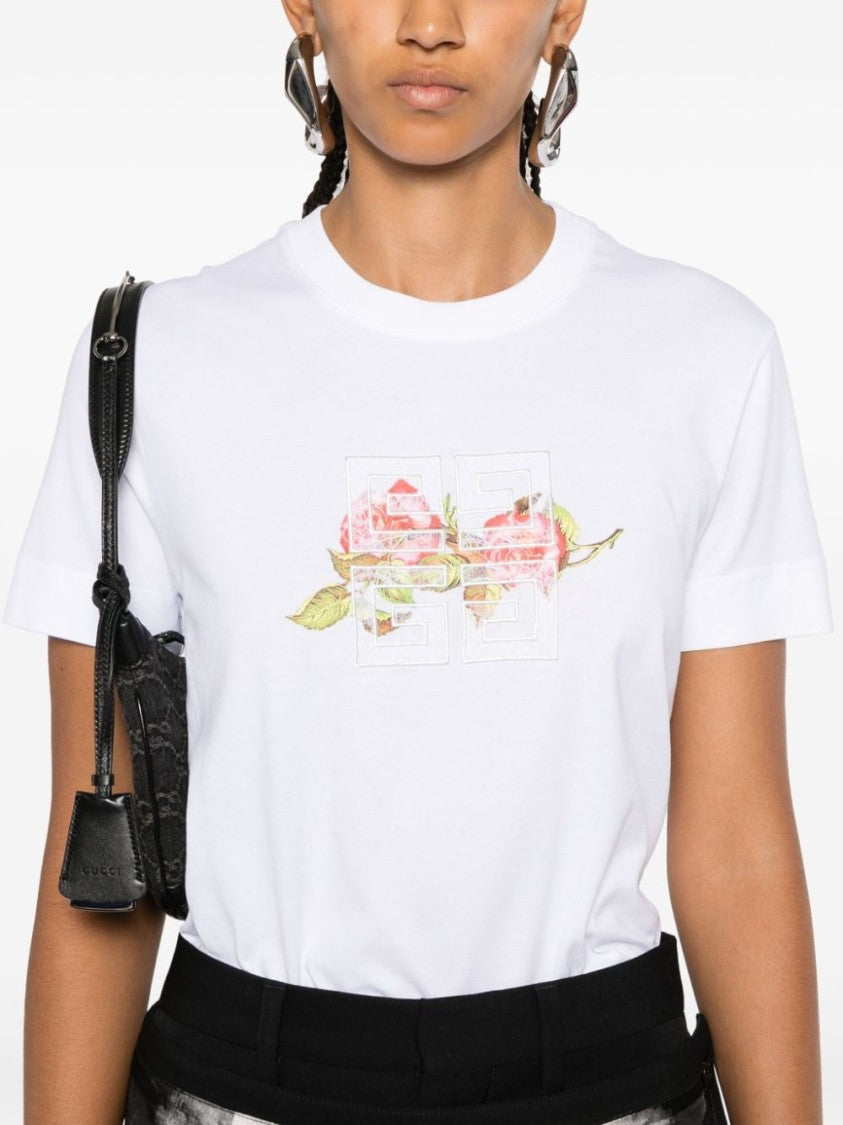 Givenchy Floral Print Cotton Jersey Top