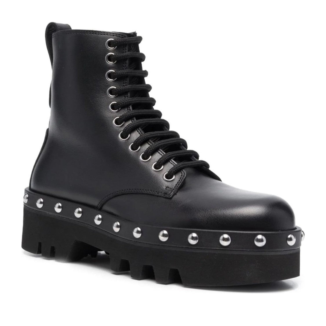 Furla Black Rita Edgy Studded Detail Leather Ankle Boots