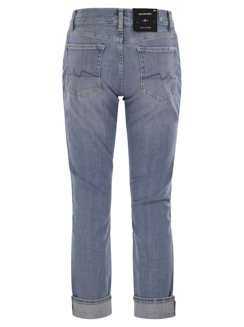 7 For All Mankind Relaxed Skinny Groovy - Medium Waist Boyfriend Jeans