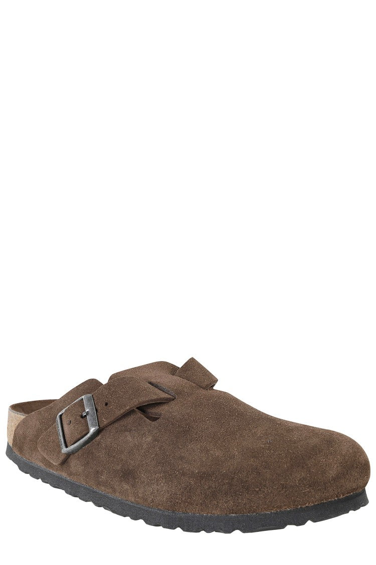 Birkenstock Brown Boston Sfb Adjustable-Buckle Suede Sandals