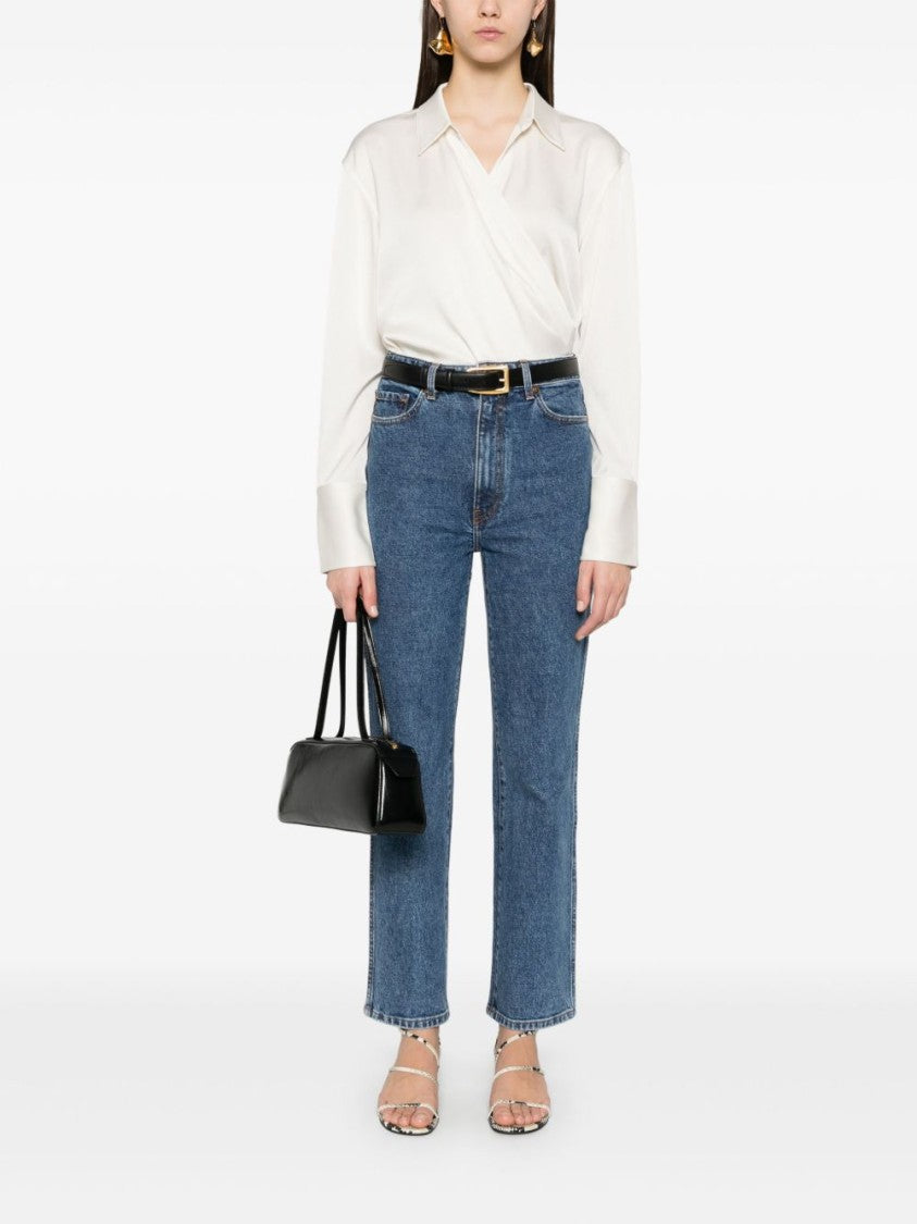 Khaite Classic High-Waisted Blue Jeans With Straight-Leg Silhouette