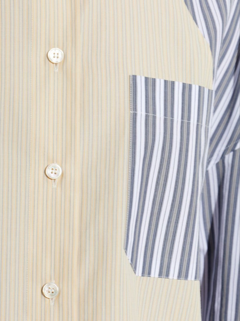 Stella Mccartney Vertical Stripe Shirt With Beige Patch