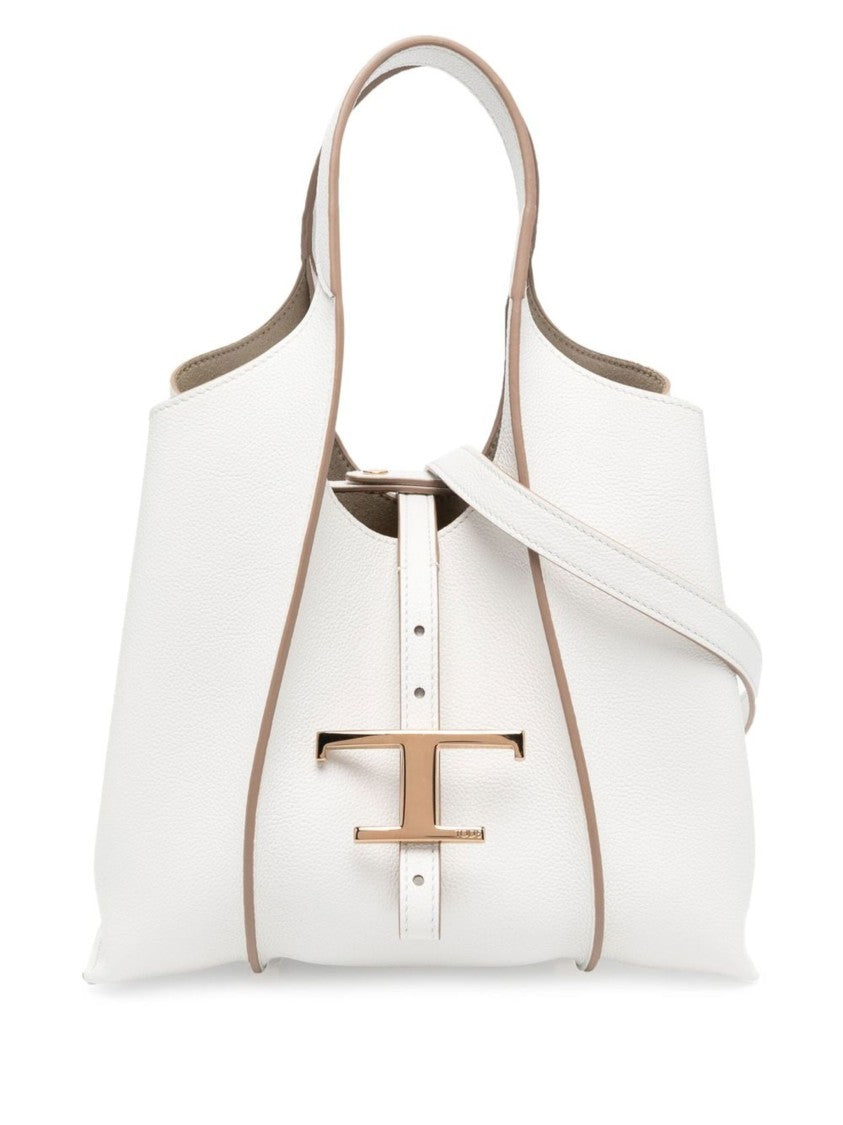 Tod's White Shopping T Timeless Leather Handbag