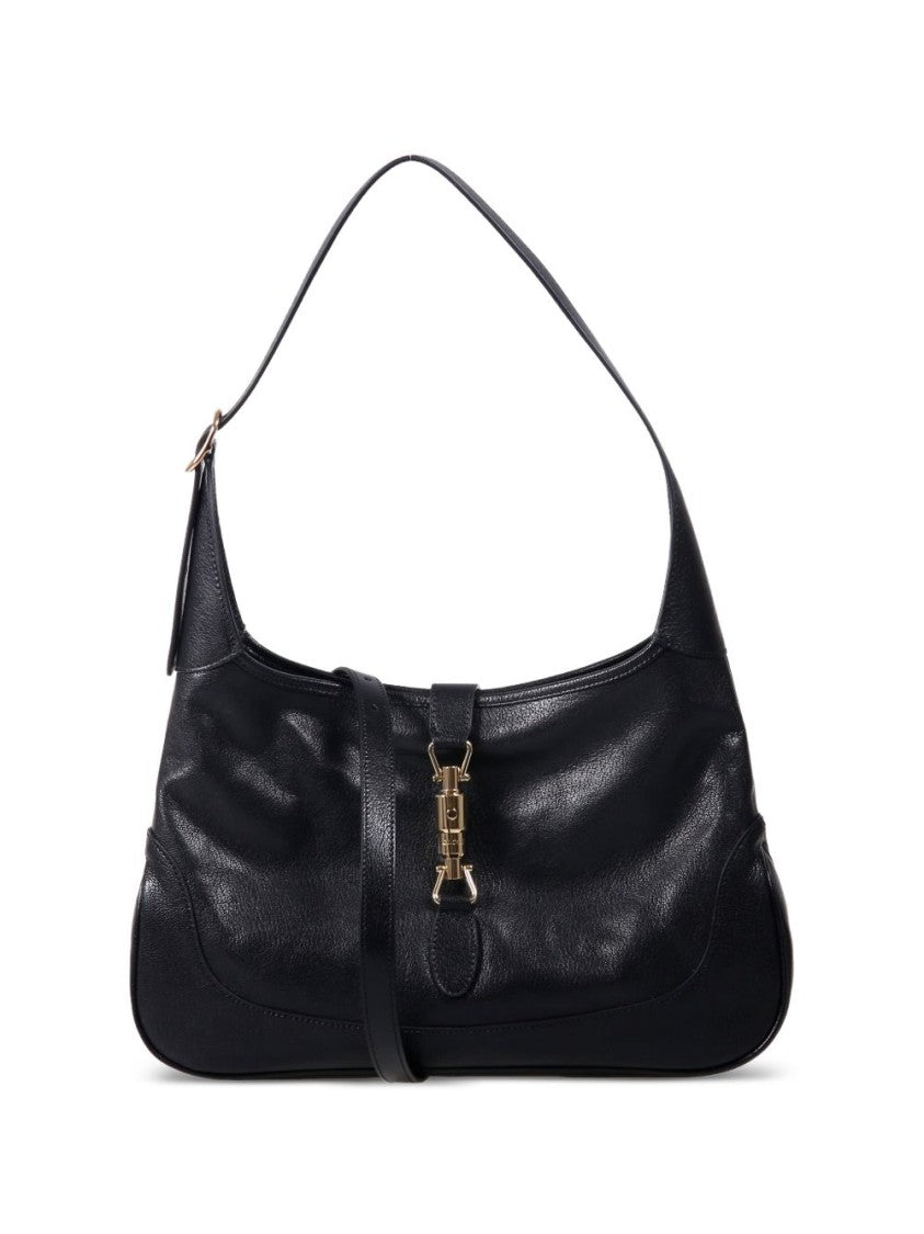 Gucci Black Jackie 1961 Grainy Leather Shoulder Bag
