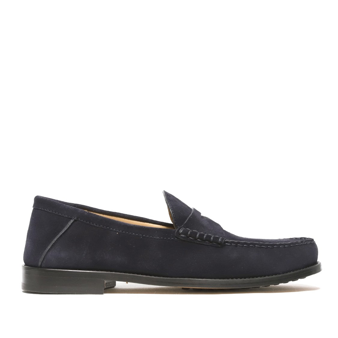 Rossano Bisconti Moccasin In Soft Navy Blue Suede