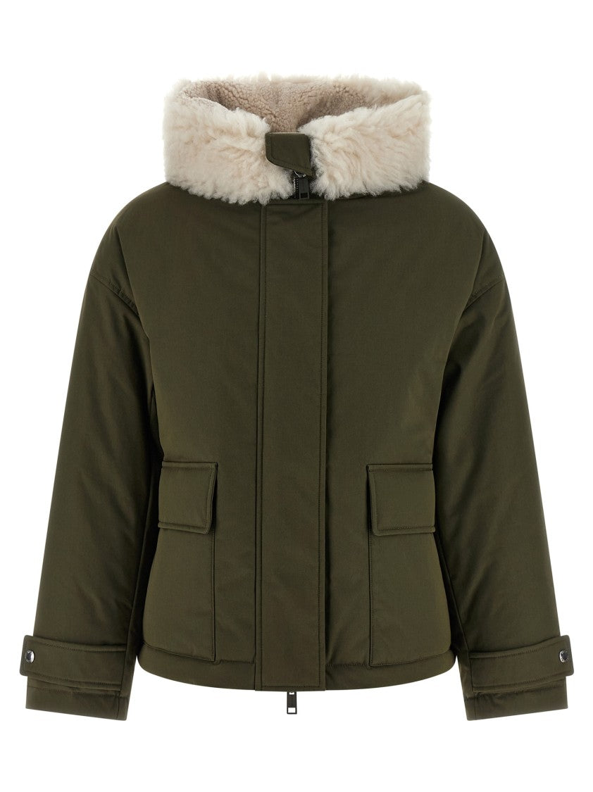 Yves Salomon Merino Shearling Hooded Parka