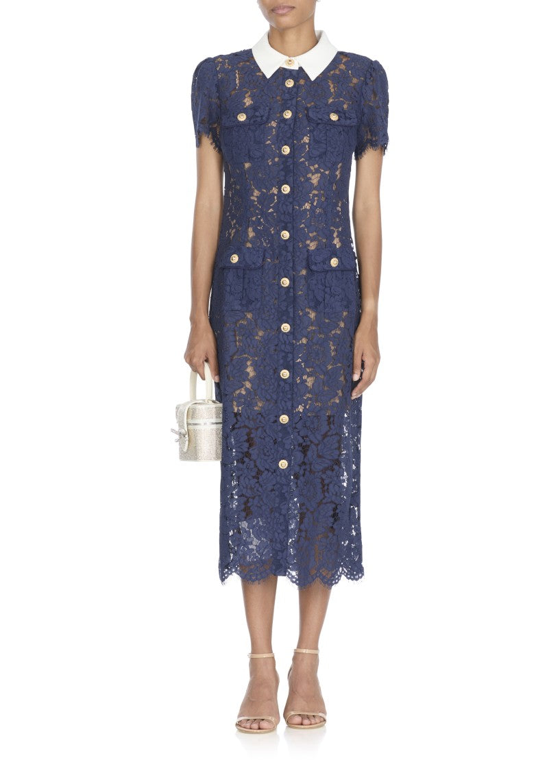 Self-Portrait Blue Lace Dress