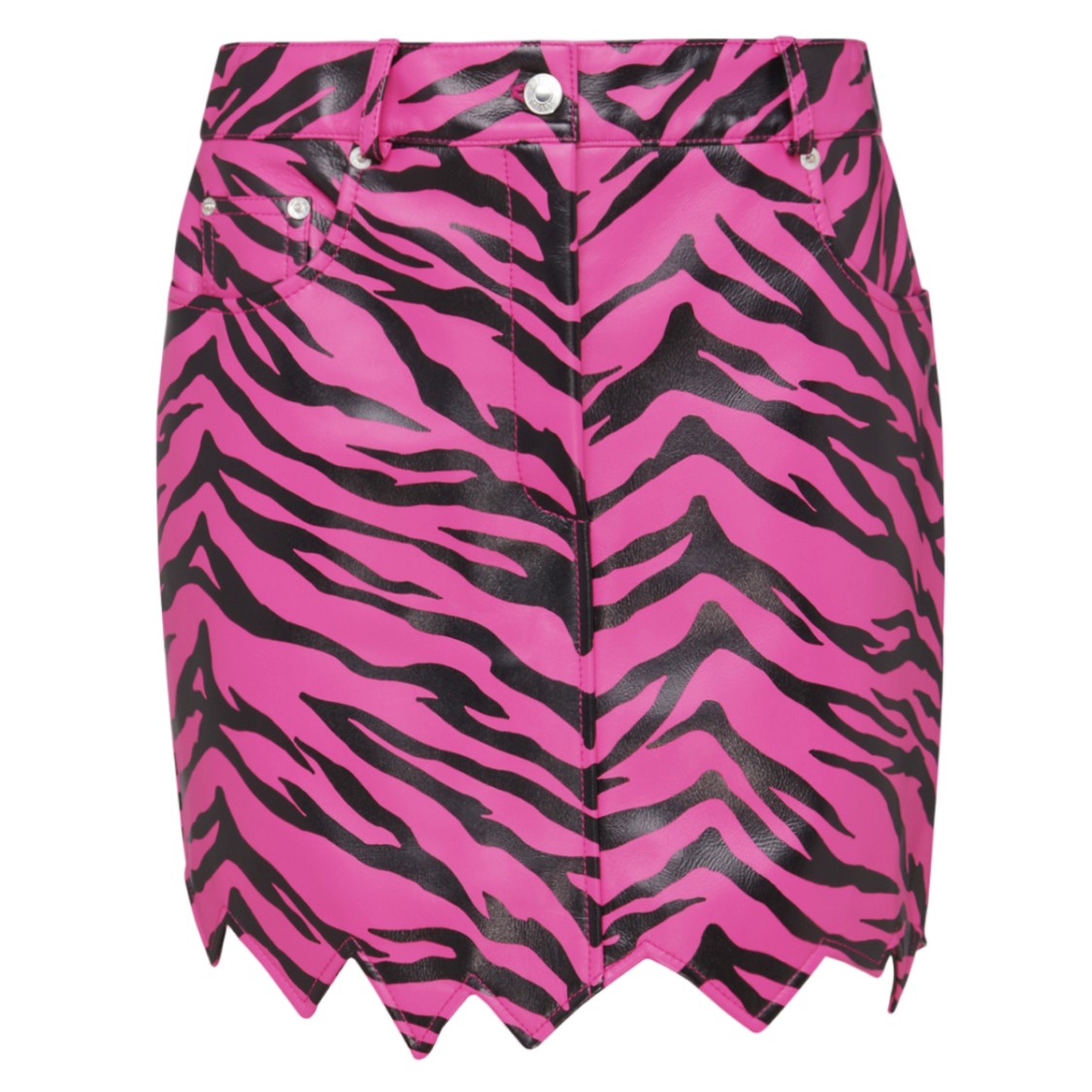 Moschino Mini Skirt With Bold Pink And Black Zebra Print