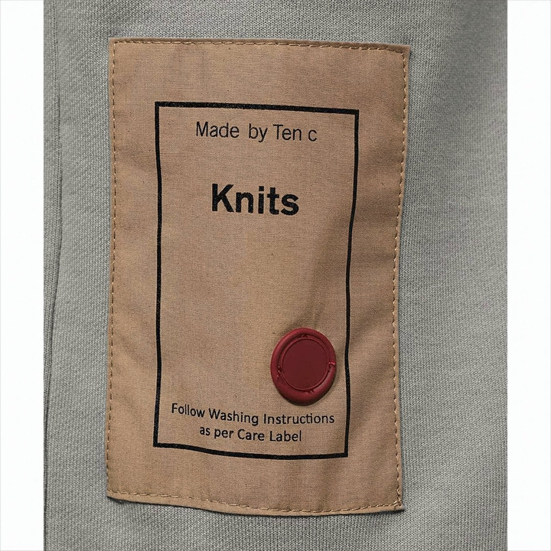 Ten C Grey Hoodie With Logo Patch