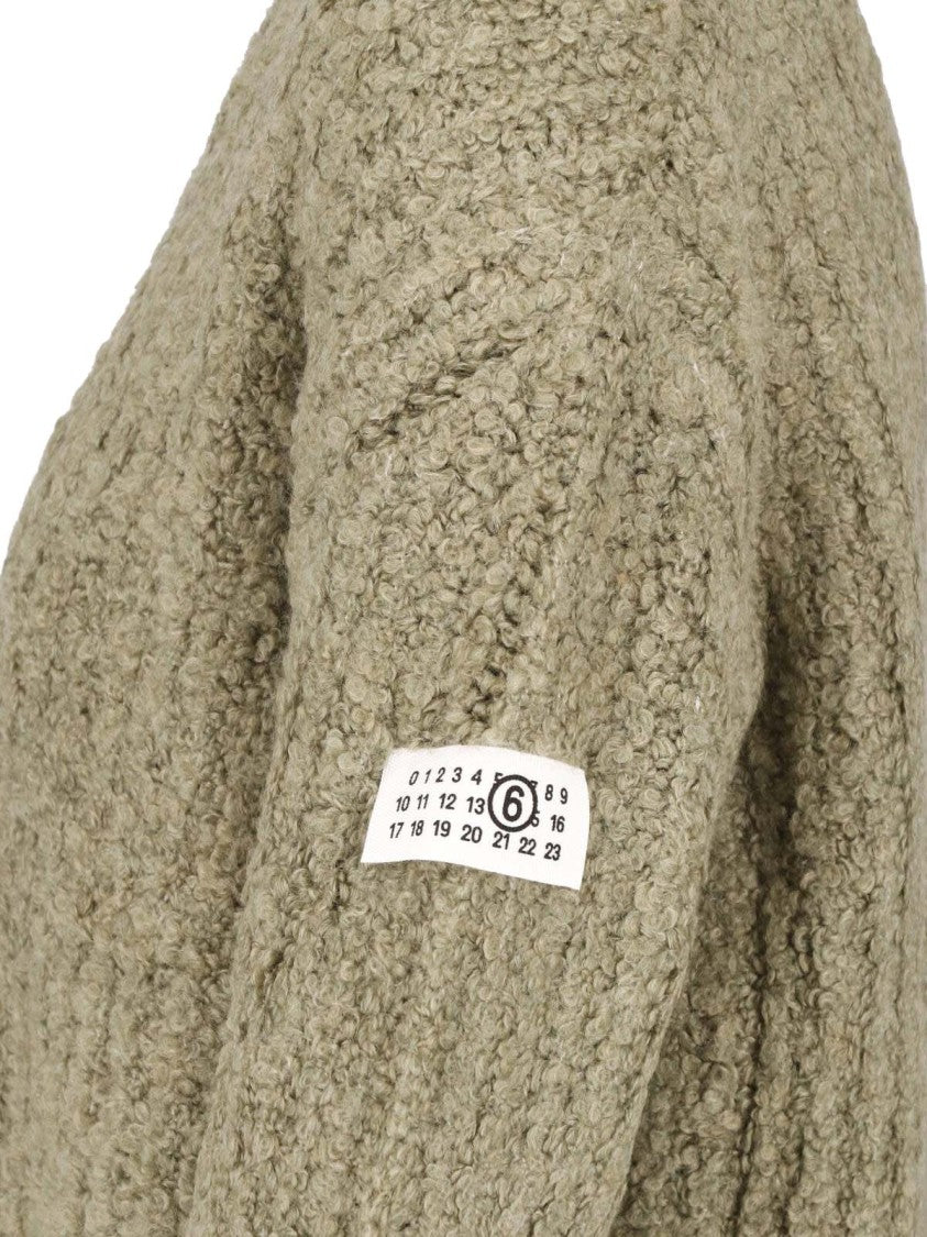 Mm6 By Maison Margiela Green Knit Crewneck Sweater