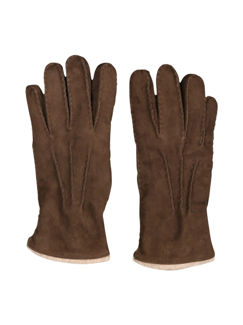 Gran Sasso Suede Leather Cashmere-Lined Gloves