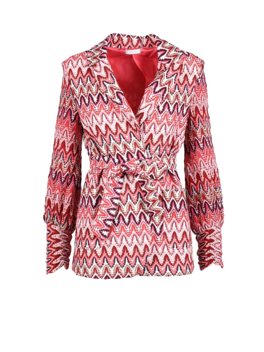 Motel Metallic Zigzag Pattern Jacket With Tailored Fit